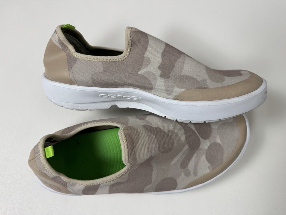 OOFOS Eezee Camo Tan Slip On Shoes Sneakers Women’s 10 EU 40 Beige Limited